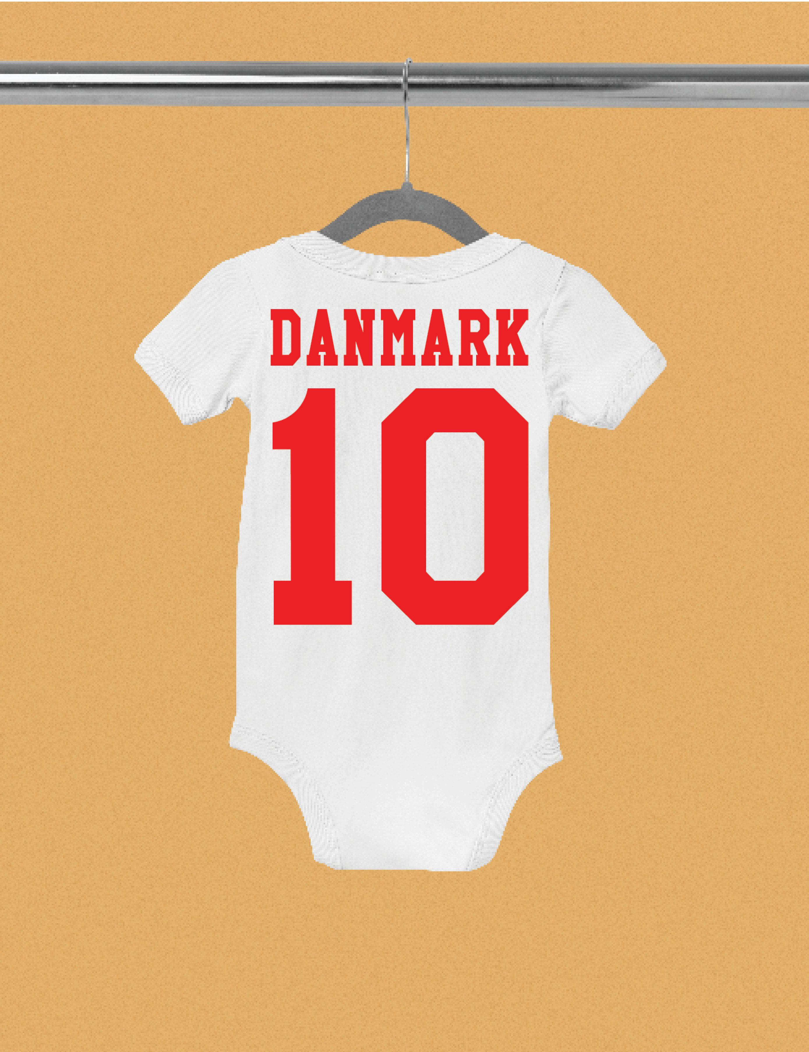 Youth Designz Kurzarmbody Dänemark Fußball Kinder Baby Body Strampler Geschenk mit modischen Aufdruck für Jungen und Mädchen