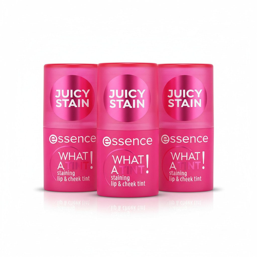 Essence Rouge WHAT A TINT! staining lip & cheek tint, 3-tlg., glänzend, Balsam, leichte Deckkraft, alle Hauttypen