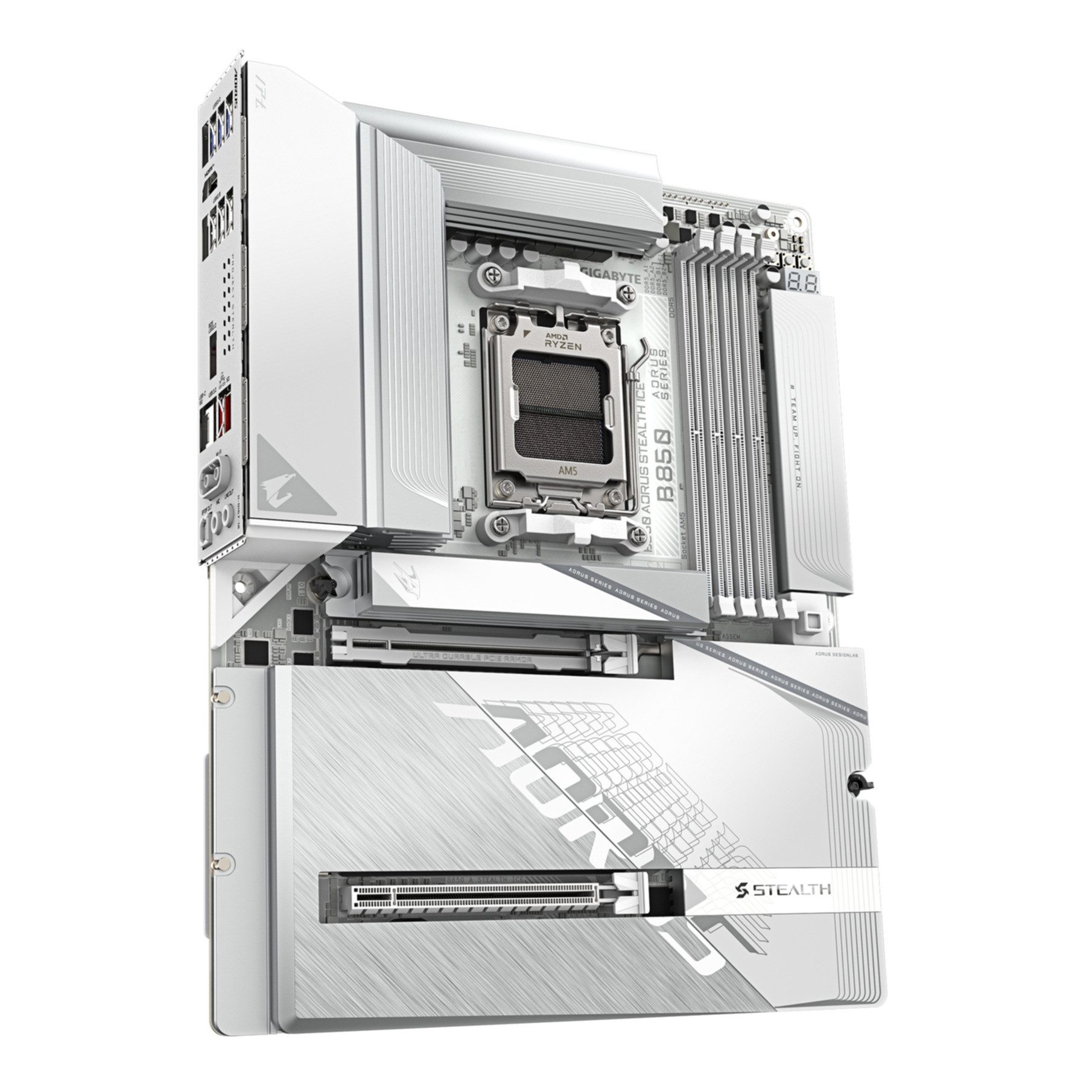Gigabyte B850 AORUS STEALTH ICE Mainboard – Unterstützt AMD Ryzen 9000 Serie CP Mainboard