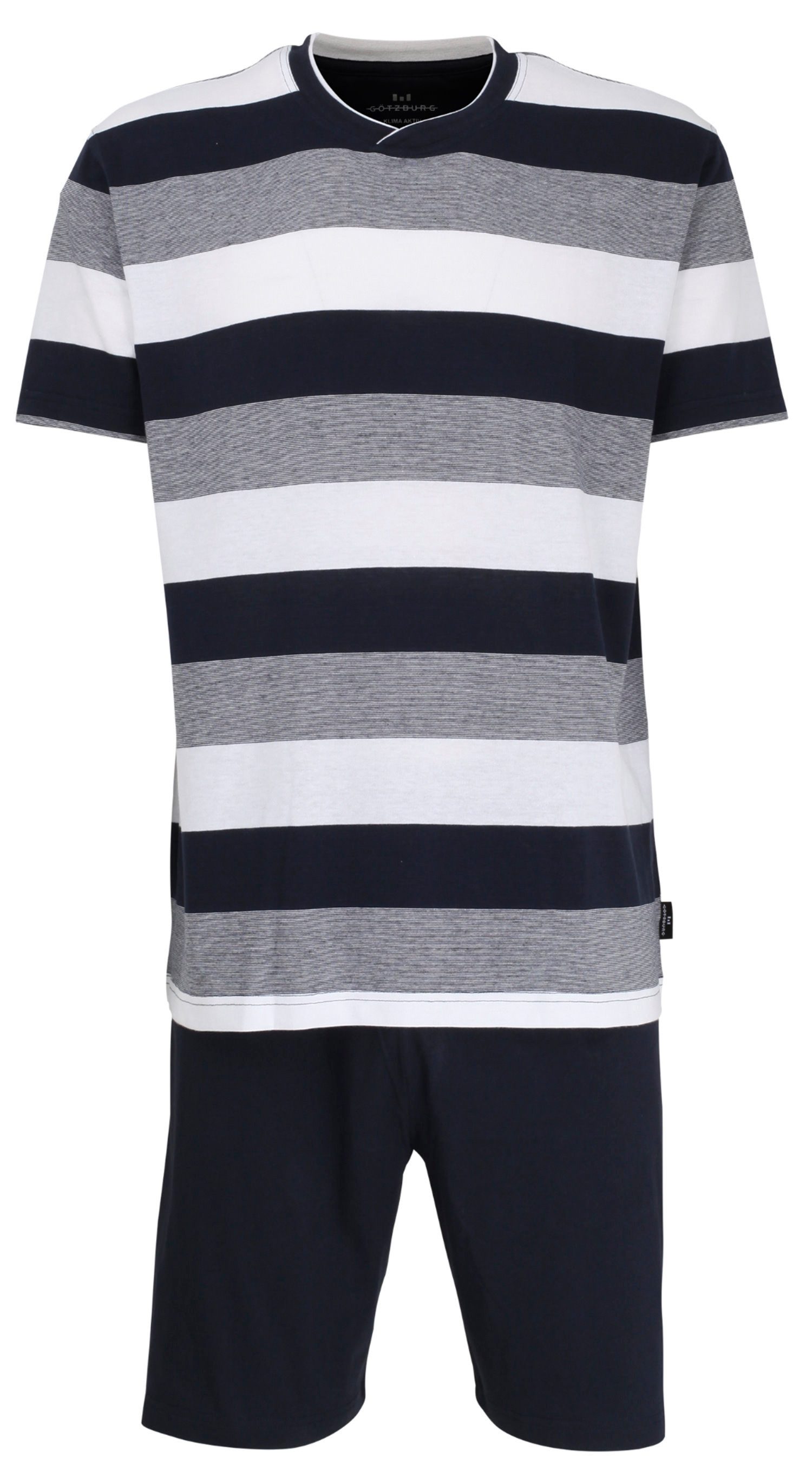 GÖTZBURG Shorty Herren Pyjama kurz (2 tlg) Klima Aktiv Bügelfrei günstig online kaufen