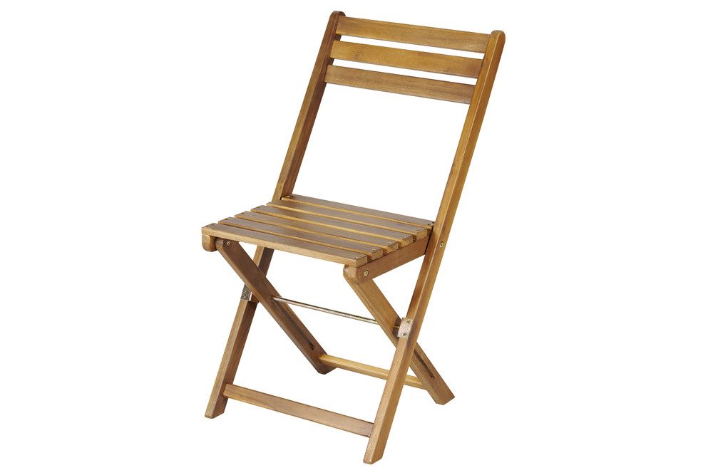 riess-ambiente Gartenstuhl BALI natur honey – Massivholz, klappbar, wetterfest, Outdoor (Einzelartikel, 1 St), klappbarer Balkonstuhl aus Massivholz – ideal für Garten & Terrasse