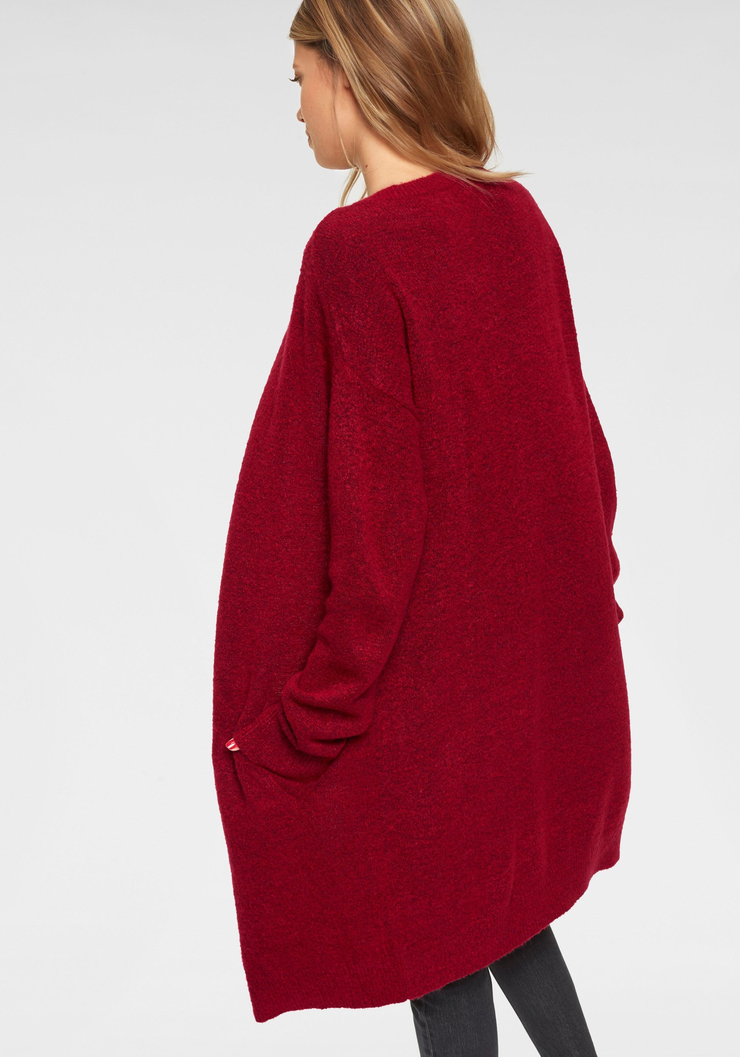 Oversize Strickjacke Look rot-meliert Aniston CASUAL im
