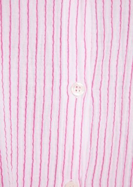 SASSYCLASSY Longbluse Oversize Musselin Bluse Damen Langarm gestreift Hemdbluse lang aus 100 % Baumwolle, Made in Italy, One Size: Gr. 36-48