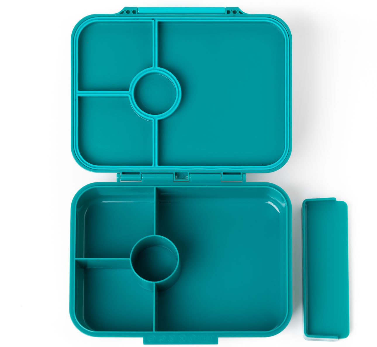 LEKKABOX Lunchbox Bentobox Brotdose, 4 Fächer - Kinder Vesperdose Brotbüchse Brotbox, Für feuchte Lebensmittel auslaufsicher, inkl. extra Trenner