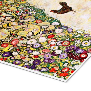 Posterlounge Forex-Bild Gustav Klimt, Gartenweg mit Hühnern, Wohnzimmer Malerei