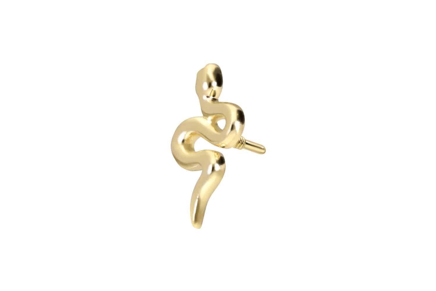 PIERCINGLINE Piercing-Set 14 Karat Gold Schraubaufsatz mit Außengewinde SCHLANGE (Schraub-Aufsätze, 1-tlg)