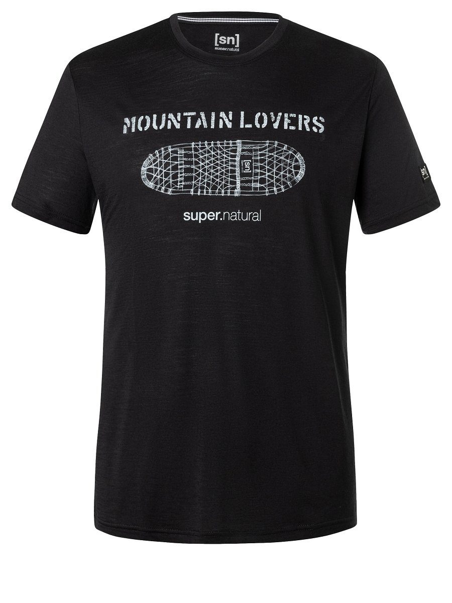 SUPER.NATURAL Print-Shirt Merino T-Shirt M SNOWBOOT TEE funktioneller Merino-Materialmix