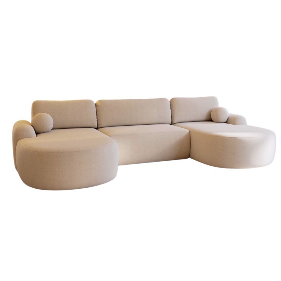 Compleo Ecksofa Design U-Form Ecksofa Bouclé, günstig online kaufen