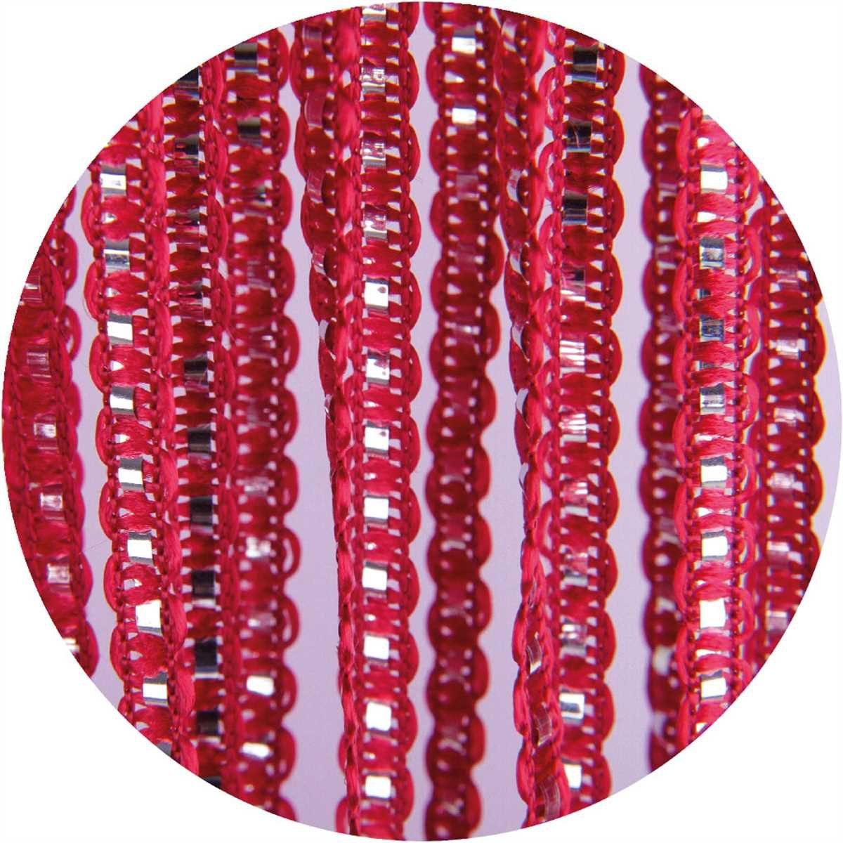 300 250cm) Stangendurchzug modern x halbtransparent, mit Stangendurchzug, 200cm x Fadengardine und Rot bis attraktiv Bestlivings, Fadenvorhang, Türvorhang, (90