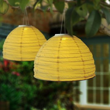 Globo LED Solarleuchte, LED-Leuchtmittel fest verbaut, Warmweiß, LED Solar Decken Pendel Leuchte Garten Terrassen Beleuchtung