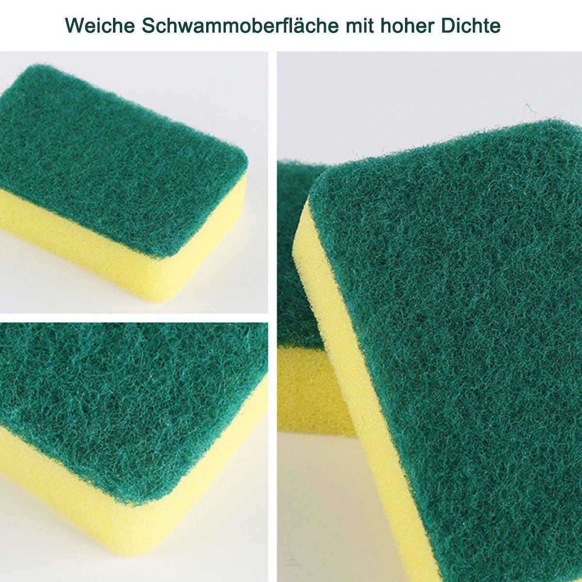 Spülschwamm Küche, Waschbar Kratzfreier Reinigungsbürste Bad gelb-grün2 Jormftte für