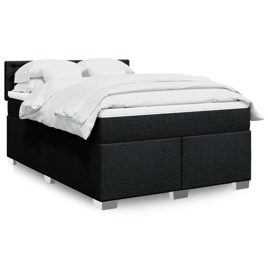 vidaXL Bett Boxspringbett mit Matratze Schwarz günstig online kaufen