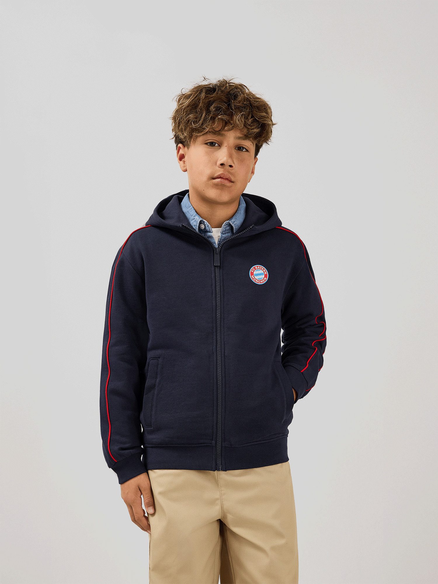 FC Bayern München Kapuzensweatjacke FC Bayern München, Zip-Hoodie Essentials, Kinder, Navy
