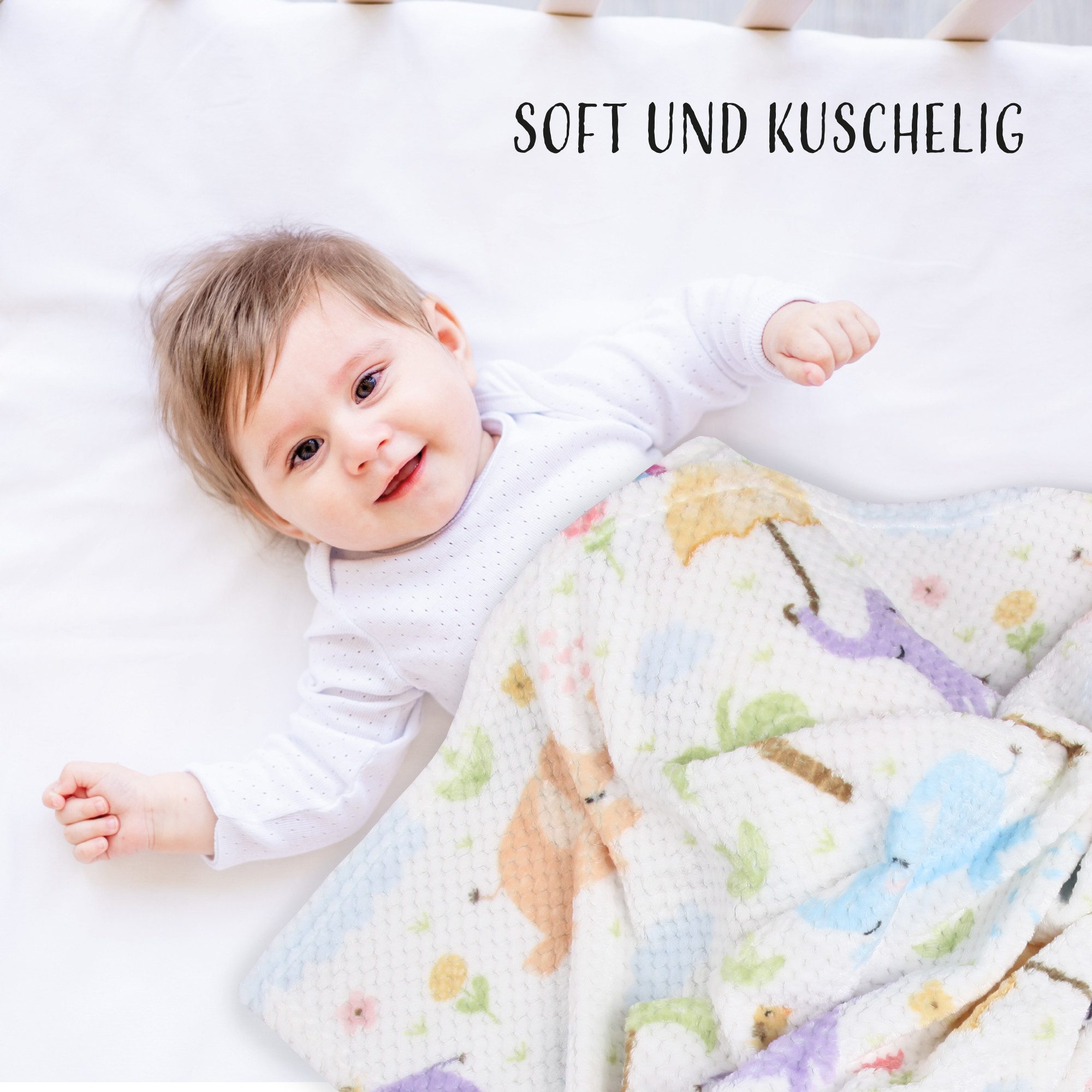 Kinderdecke "Cashmere Dots" 85x120 cm, Bestlivings, Fleecedecke, 100% Polyester, Maschinenwaschbar bei bis zu 40 Grad