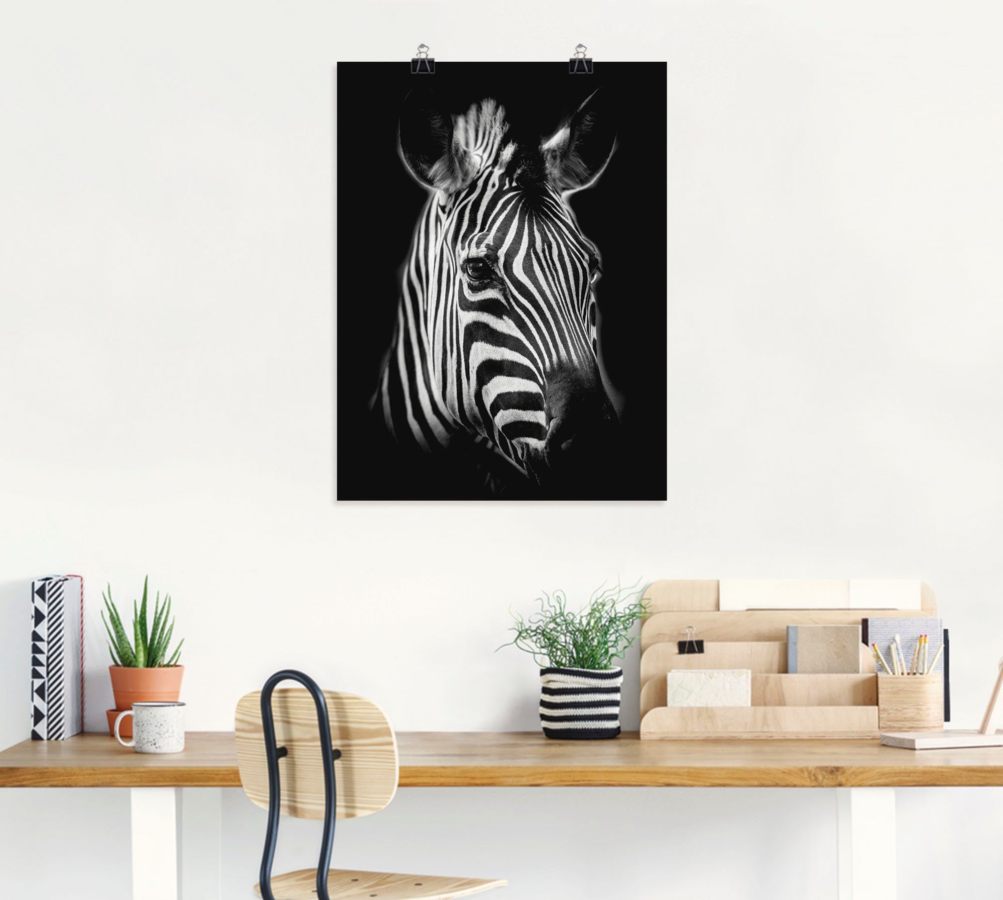 Alubild, St), (1 Größen Leinwandbild, als Zebra, Artland Zebra in Wandbild versch. Bilder Poster oder Wandaufkleber