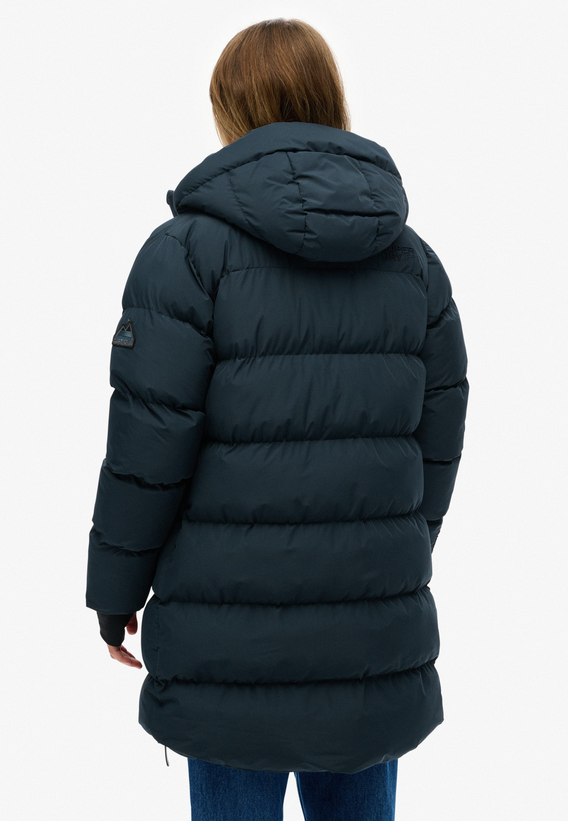 Superdry Steppjacke HOODED SPORTS PUFFER MID JKT mit hochschließendem Kragen, aus Polyester und Kunstfaser, Relaxed Fit