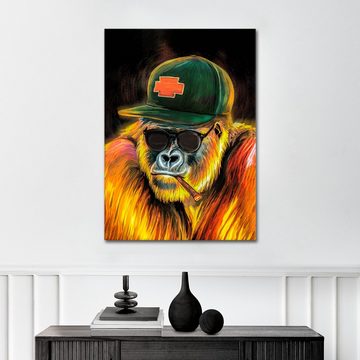 ArtMind XXL-Wandbild Smoking Gorilla, Premium Wandbilder als Poster & gerahmte Leinwand in 4 Größen, Wall Art, Bild, Canva