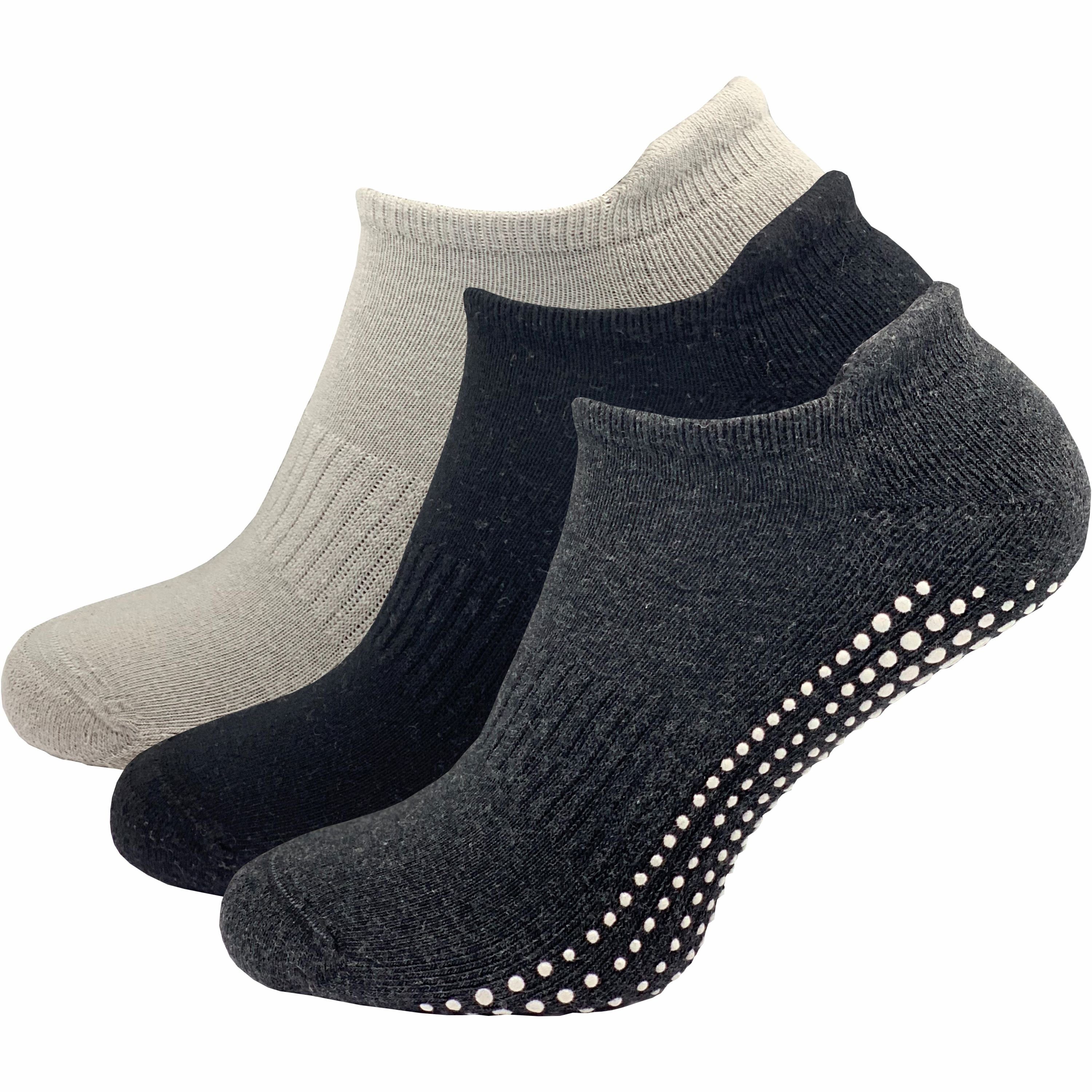 GAWILO ABS-Socken für Damen - Yoga & Pilates Socken - sicherer Halt auf glatten Böden (3 Paar) - rutschfest - mit hohem Baumwollanteil