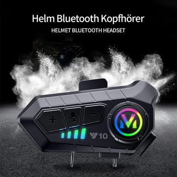 DOPWii Motorradhelm Motorradhelm Bluetooth-Headset, drahtloses Bluetooth-Headset, für Motorrad, Skifahren, Reiten