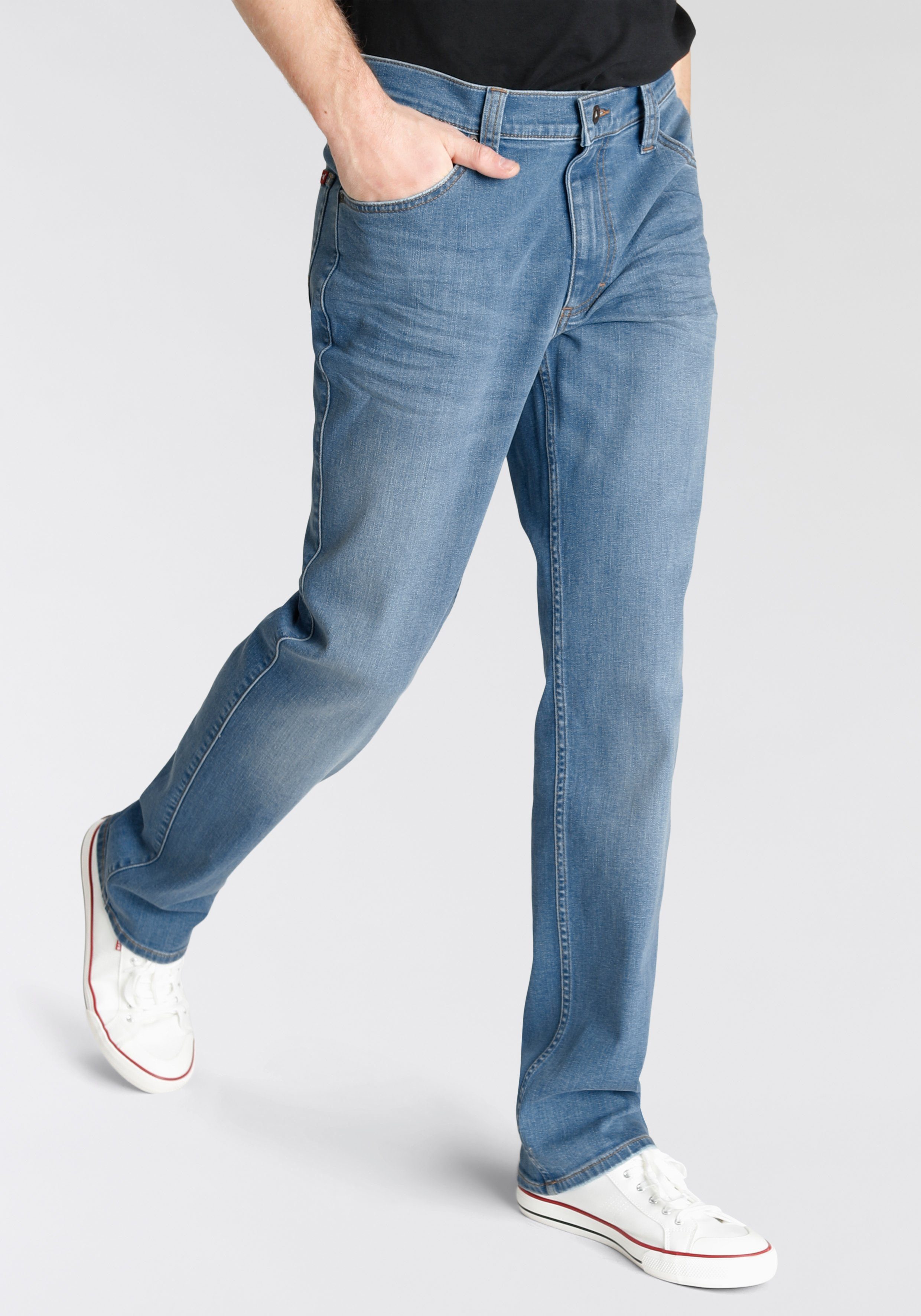 Style medium 5-Pocket-Jeans washed MUSTANG blue Tramper Straight