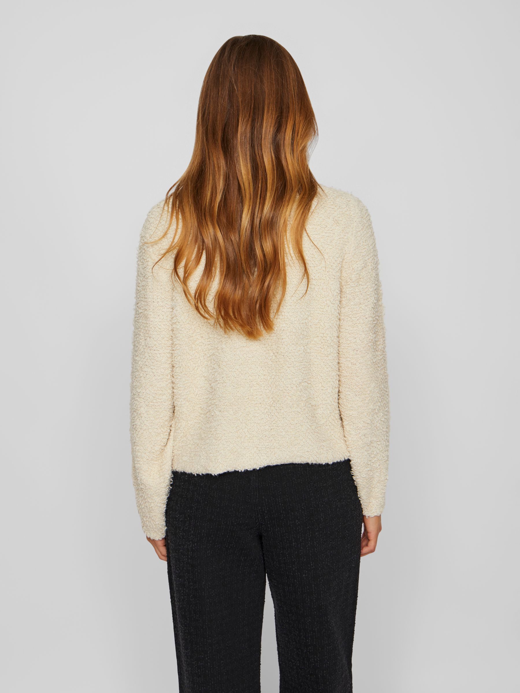 Vila Cardigan Kuscheliges Design mit Knöpfen (1-tlg) VIPAZA O-NECK L/S KNIT JACKET/1