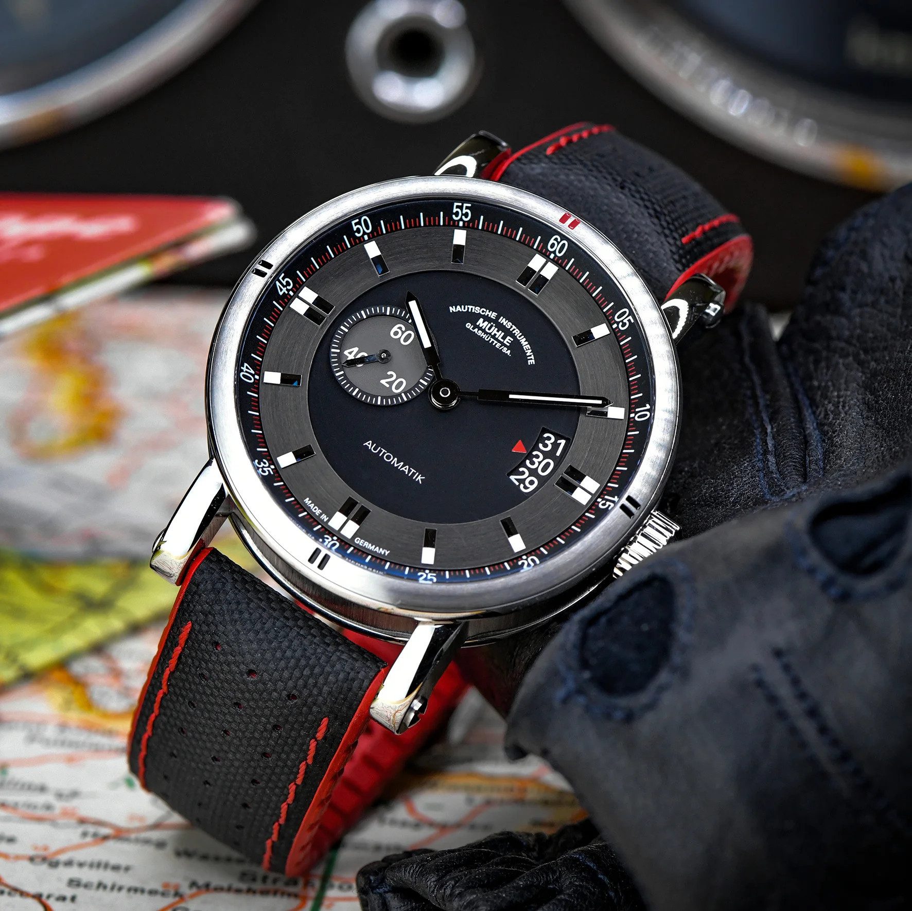Nautische Instrumente Mühle Glashütte/Sa. Automatikuhr Herrenuhr Mühle Glashütte Teutonia Sport II Automatik, 10 BAR