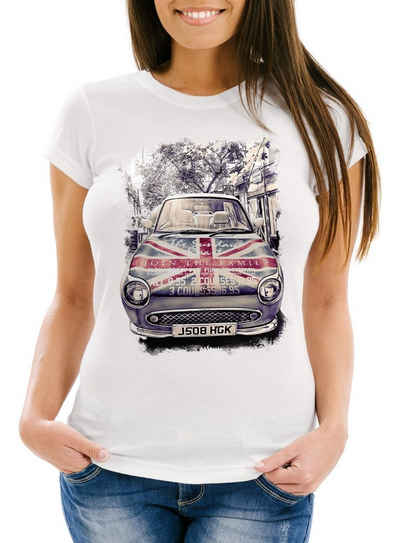 Neverless Print-Shirt Damen T-Shirt United Kingdom Car UK Flag Flagge England Great Britain Neverless mit Print
