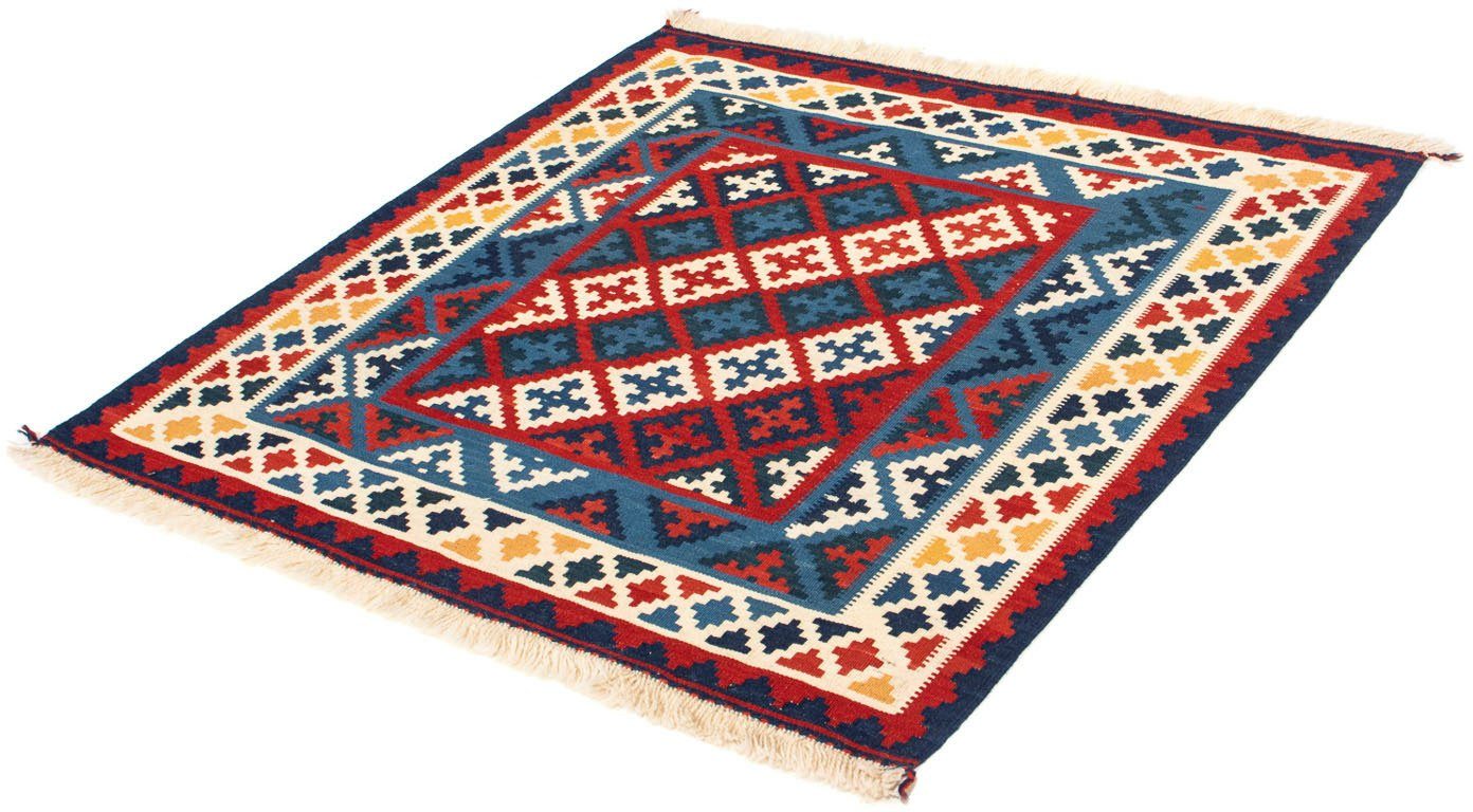 Wollteppich Kelim - Oriental quadratisch - 105 x 104 cm - mehrfarbig, morgenland, quadratisch, Höhe: 6 mm, Wohnzimmer, Einzelstück