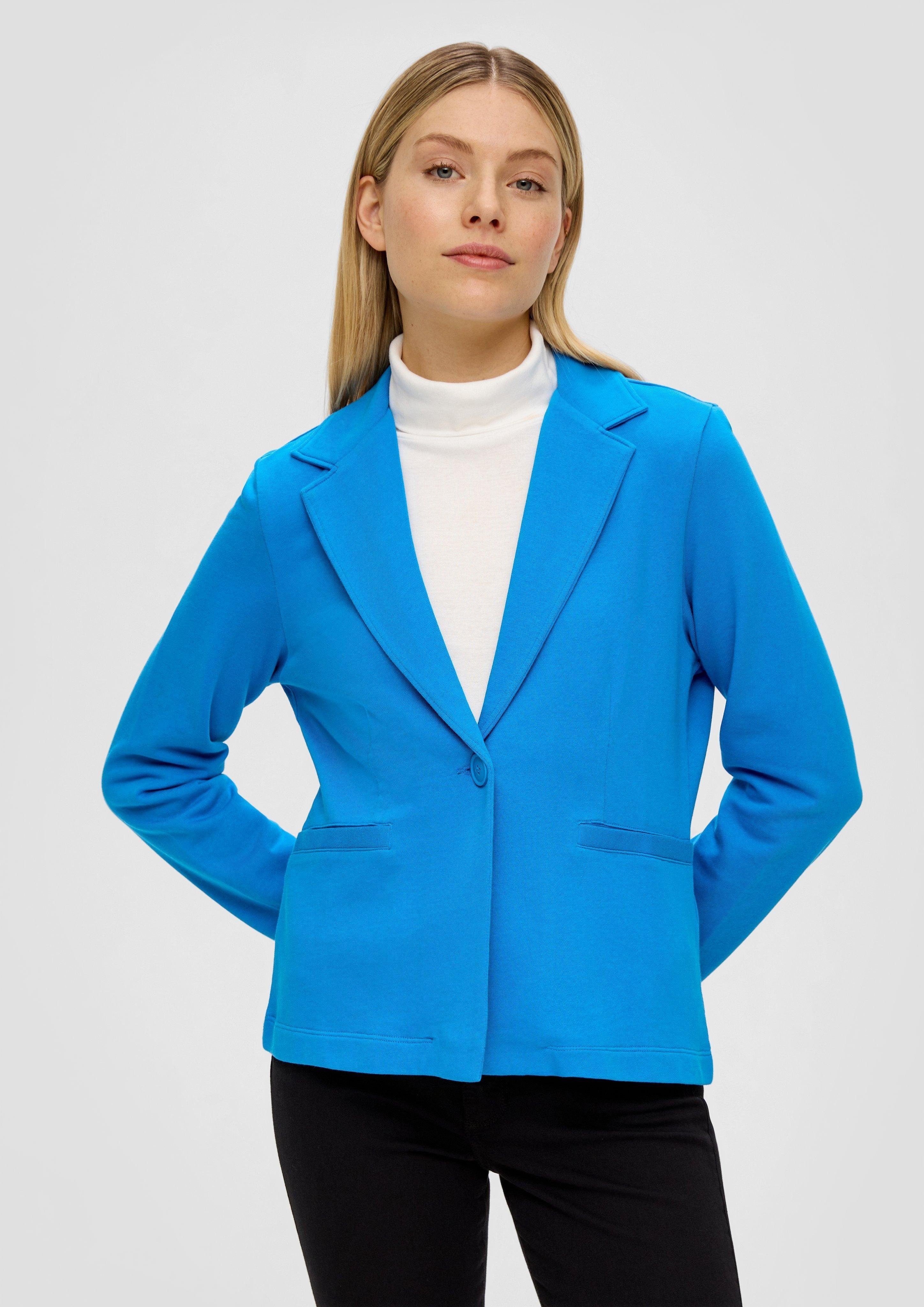 s.Oliver Sweatshirt Blazer aus Sweatstoff royalblau