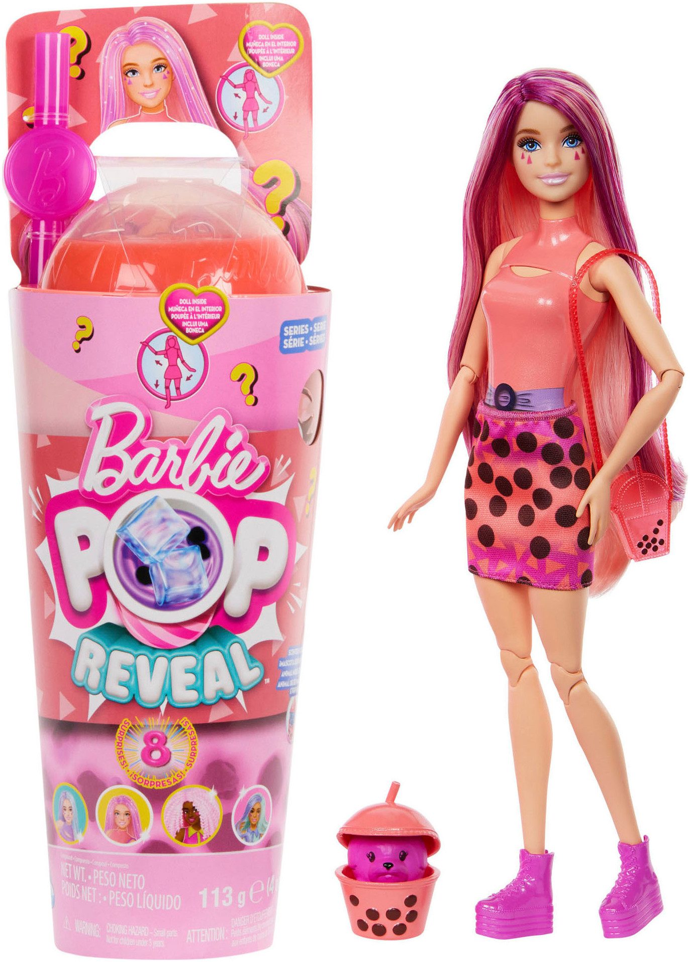 Barbie Anziehpuppe Pop Reveal Bubble Tea Serie mit duftender Mango-Mochi-Mo günstig online kaufen