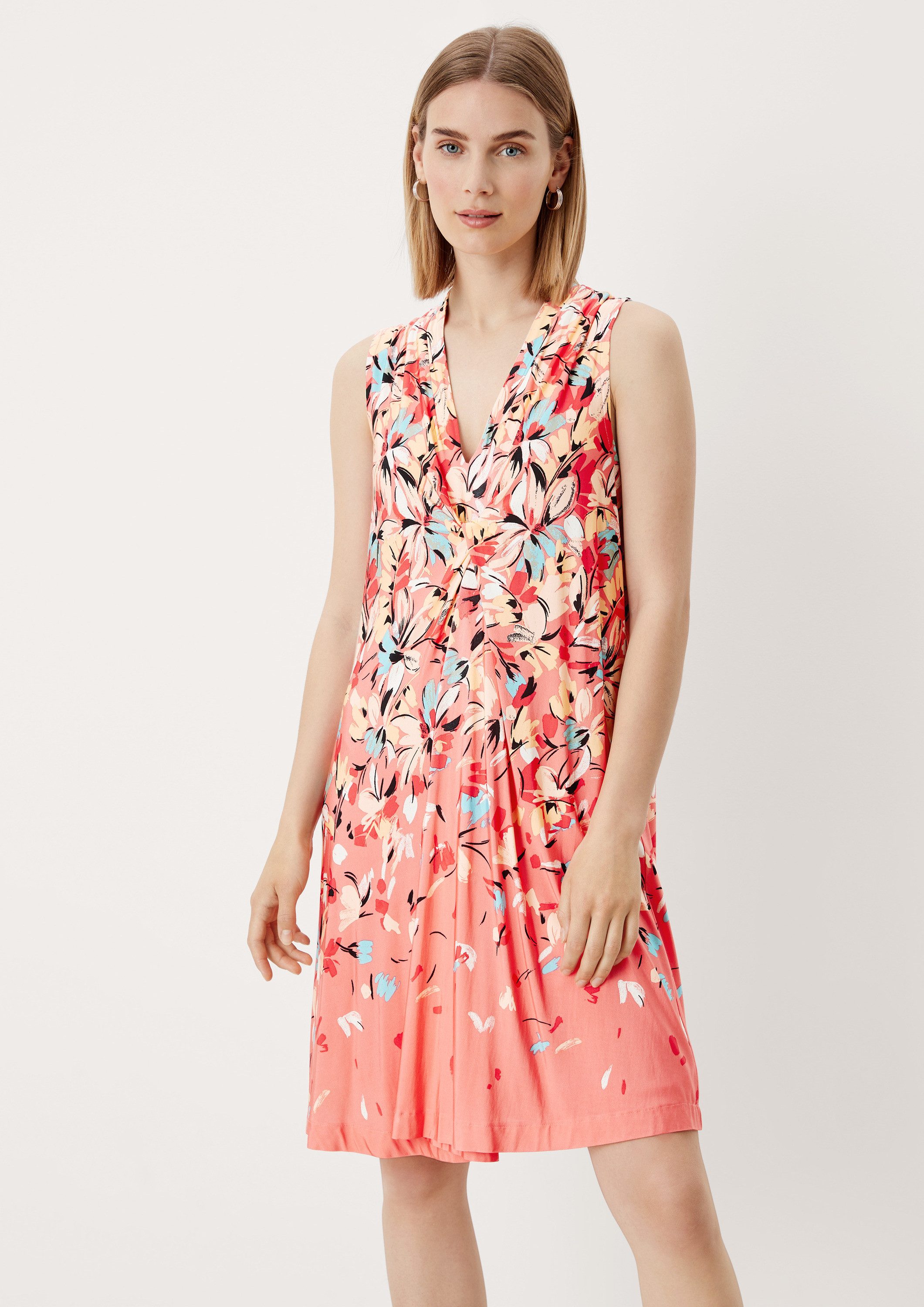 s.Oliver Minikleid Kleid Musterkleid mit Falten