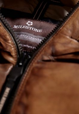 Milestone Lederjacke MSSafi mit Kapuze aus softem Lammnappa Leder