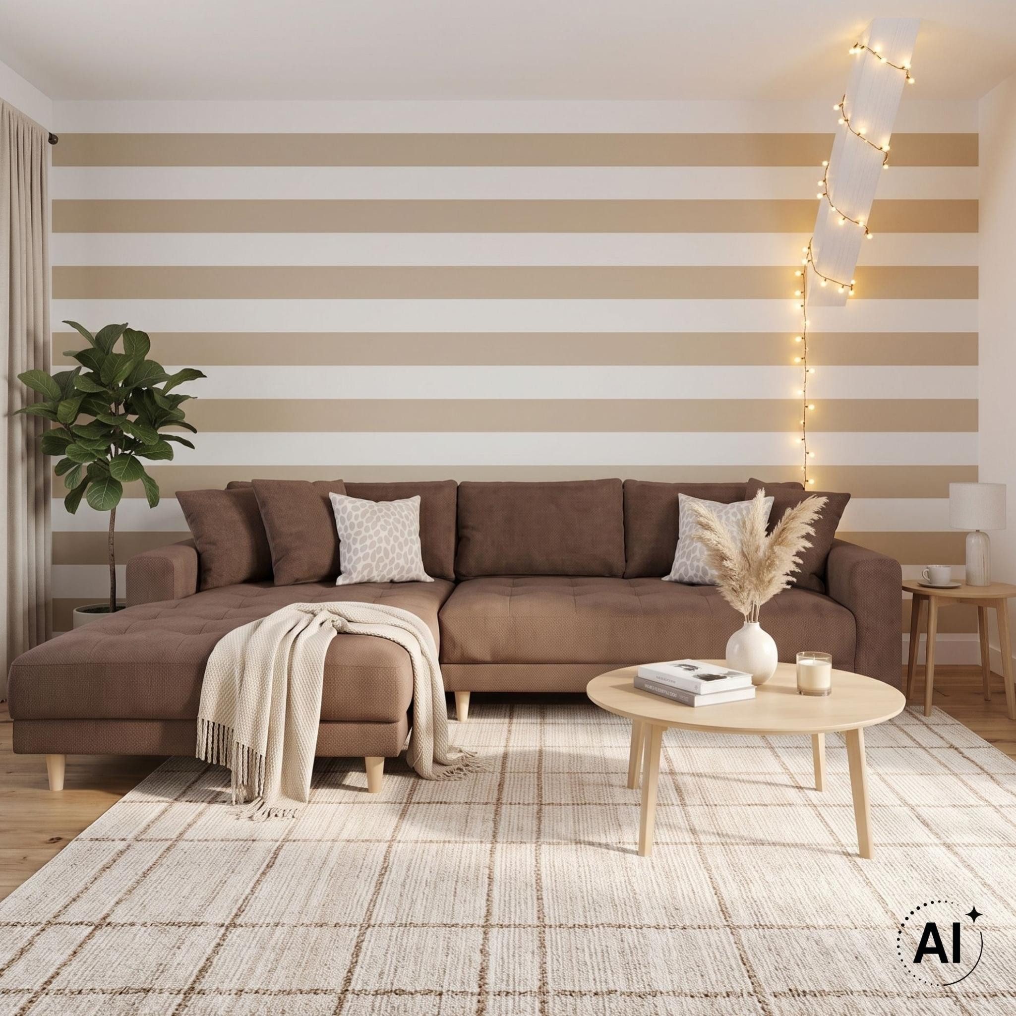 MR.DEKO Ecksofa Gorino Couch groß XXL Sofa Wohnzimmer Braun Strukturstoff, L-Form Polstersofa brown 283x176 cm 3 Teile, Ottomane beidseitig montierbar inklusive Kissen Holzfüße