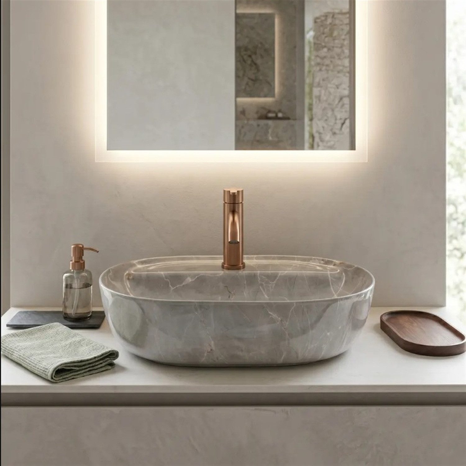 wohnwerk.idee Aufsatzwaschbecken Aufsatzwaschbecken Aura 51 aus Sanitärkeramik, Hochglanz-Oberfläche, langlebige Sanitärkeramik
