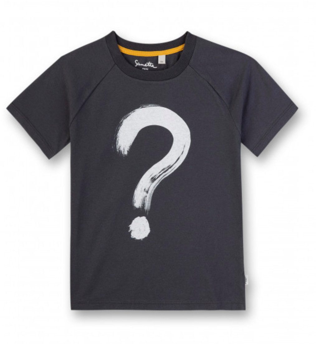 Sanetta PURE T-Shirt Kinder T-Shirt aus Bio-Baumwolle mit Fragezeichen-Print