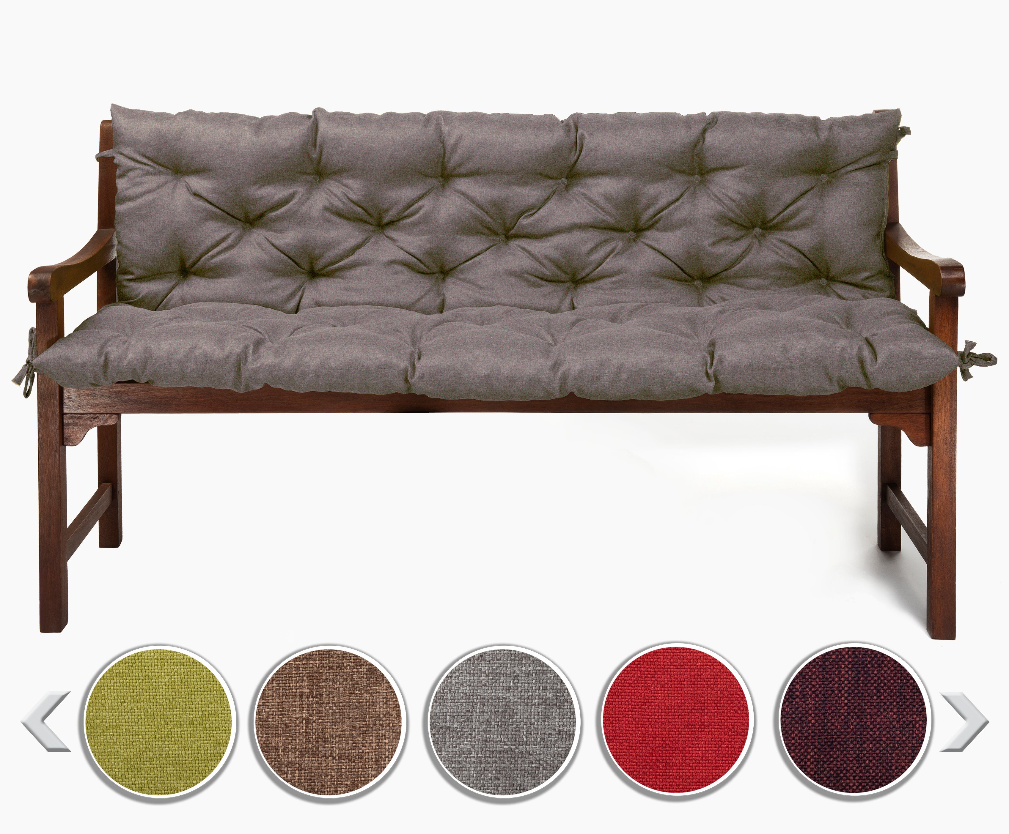 sunnypillow Bankauflage Bankauflage Stuhlkissen viele Farben und Größen zur Auswahl, 100 cm x 40 cm x 40 cm grau