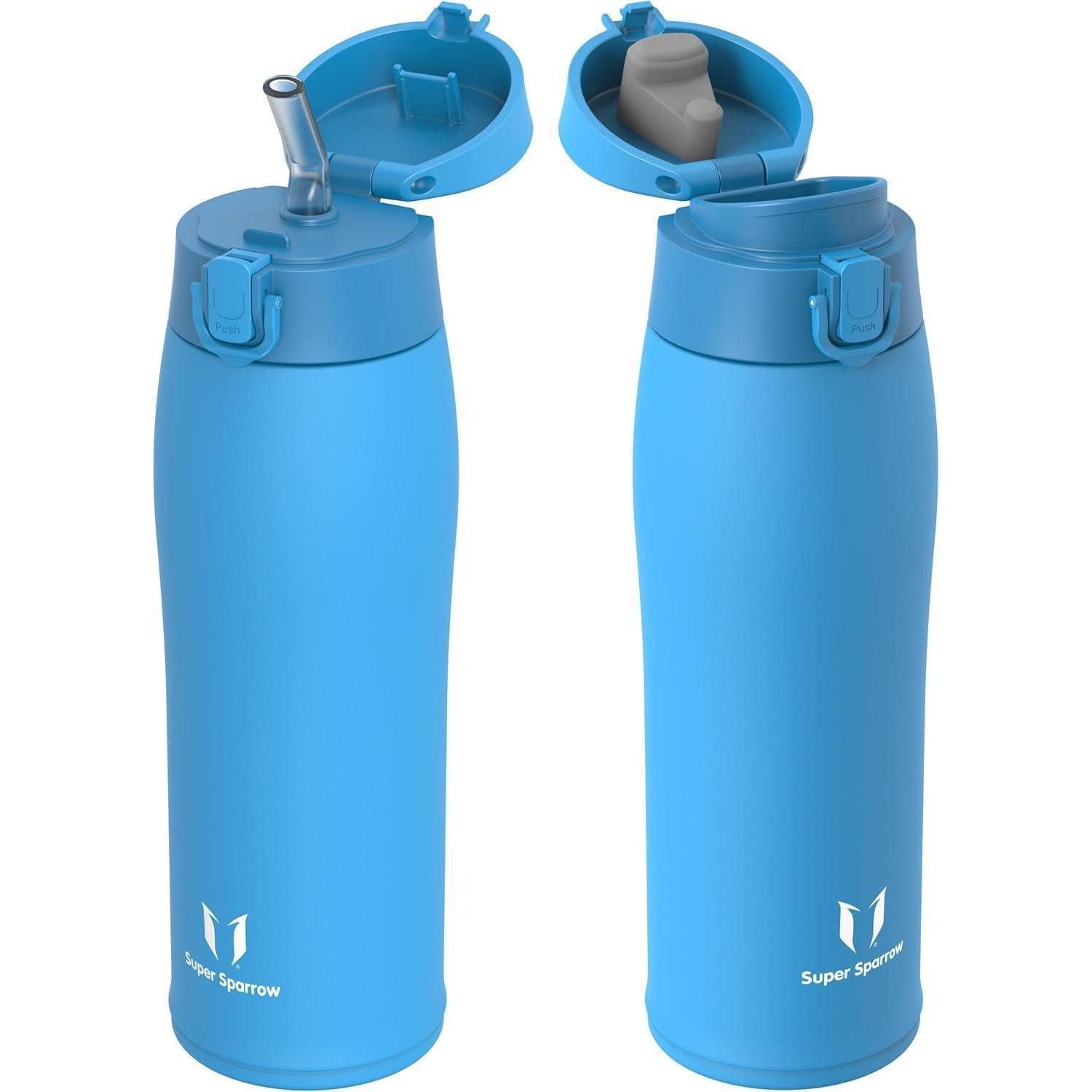 LuxusKollektion Thermoflasche Trinkflasche Edelstahl Thermosflasche BPAfrei 750 ml M Himmelblau