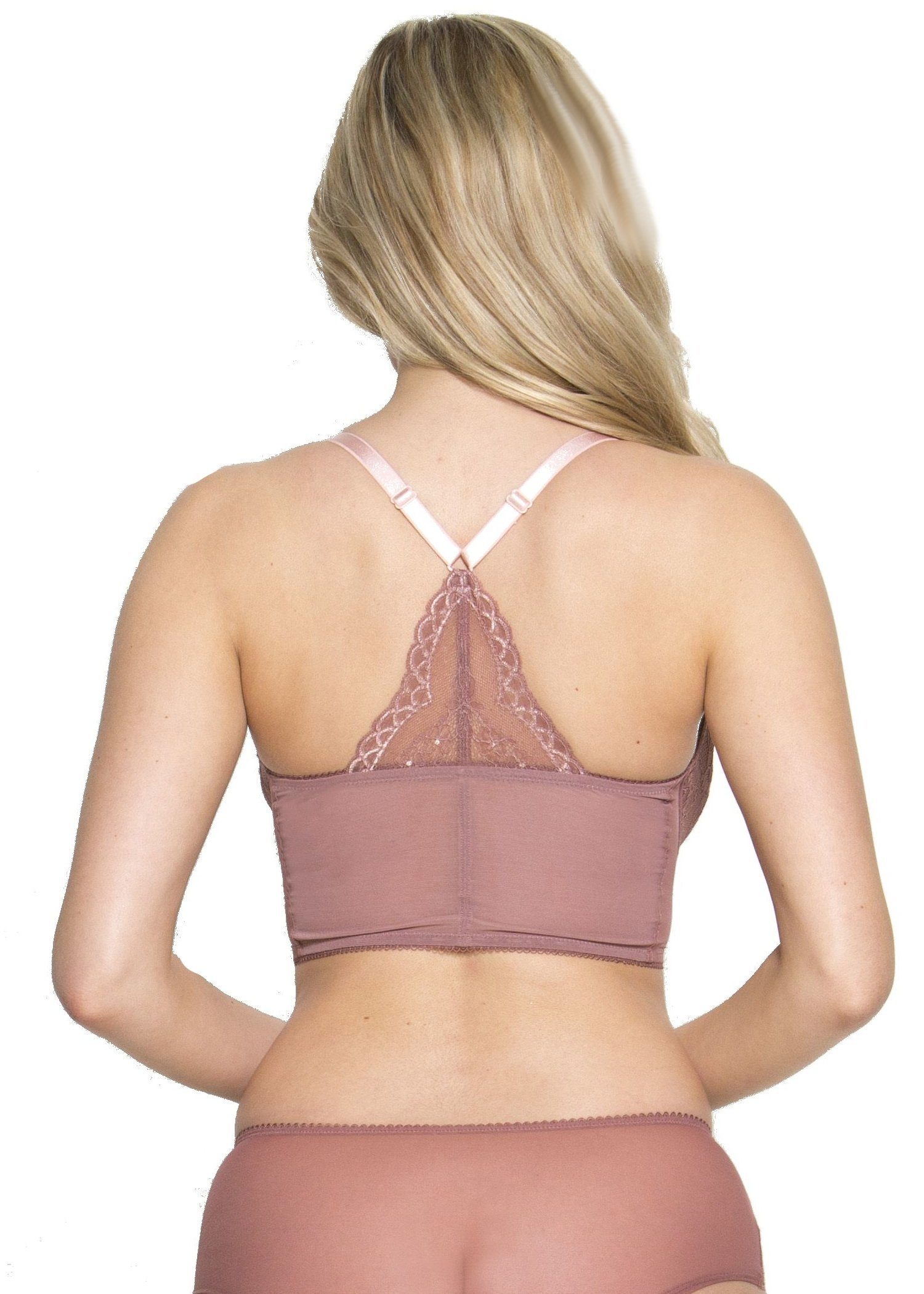 Gossard Longline Rose (Longline mit Lace Cinder V-Bügel Longline-BH Frontverschluss BH, Spitze/Netz) 1-tlg., BH