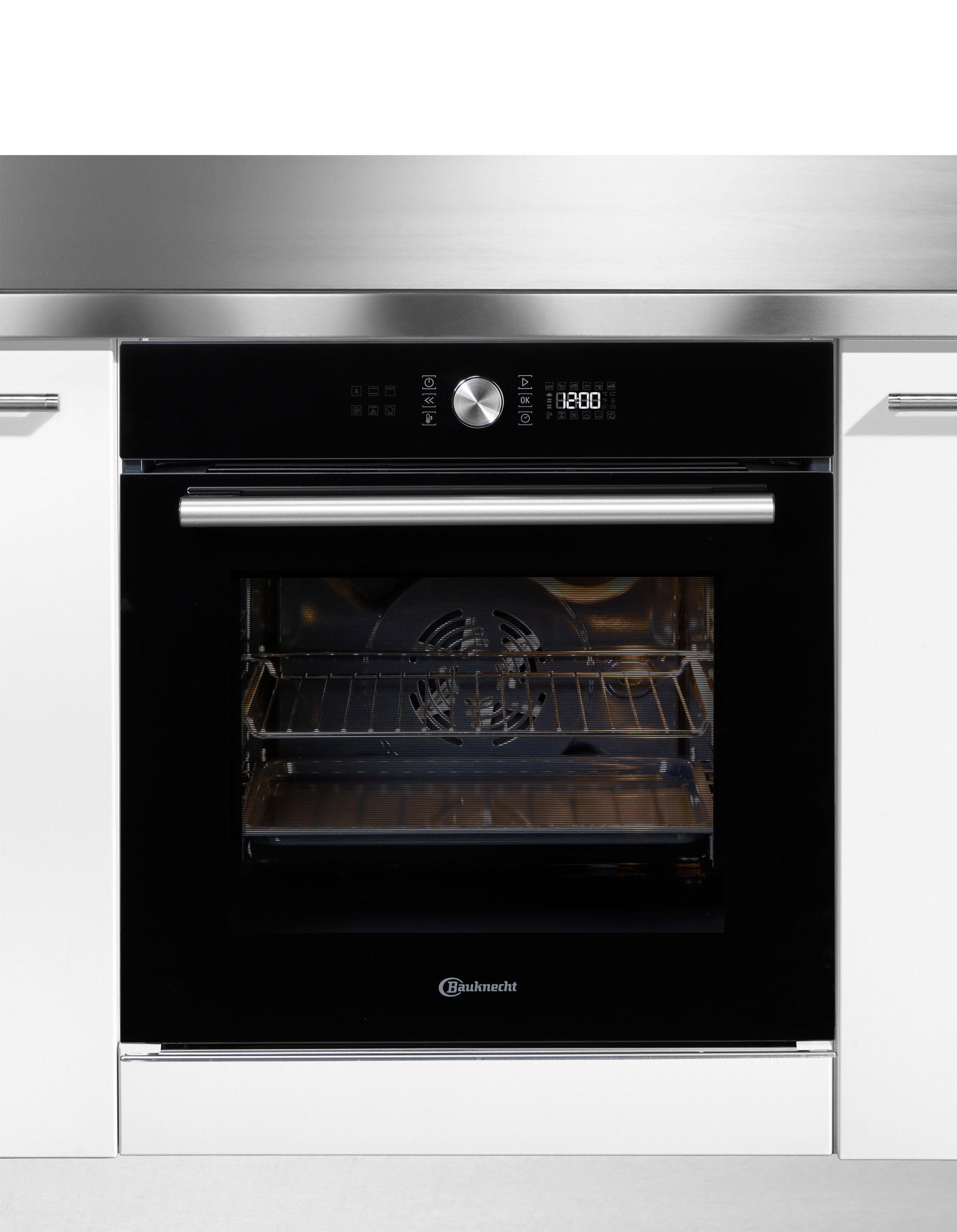 BAUKNECHT Einbaubackofen BIR4 DH8FS2 ES, mit 2-fach-Teleskopauszug, DiamondClean, Hydrolyse, PowerHeißluft, Pizzafunktion