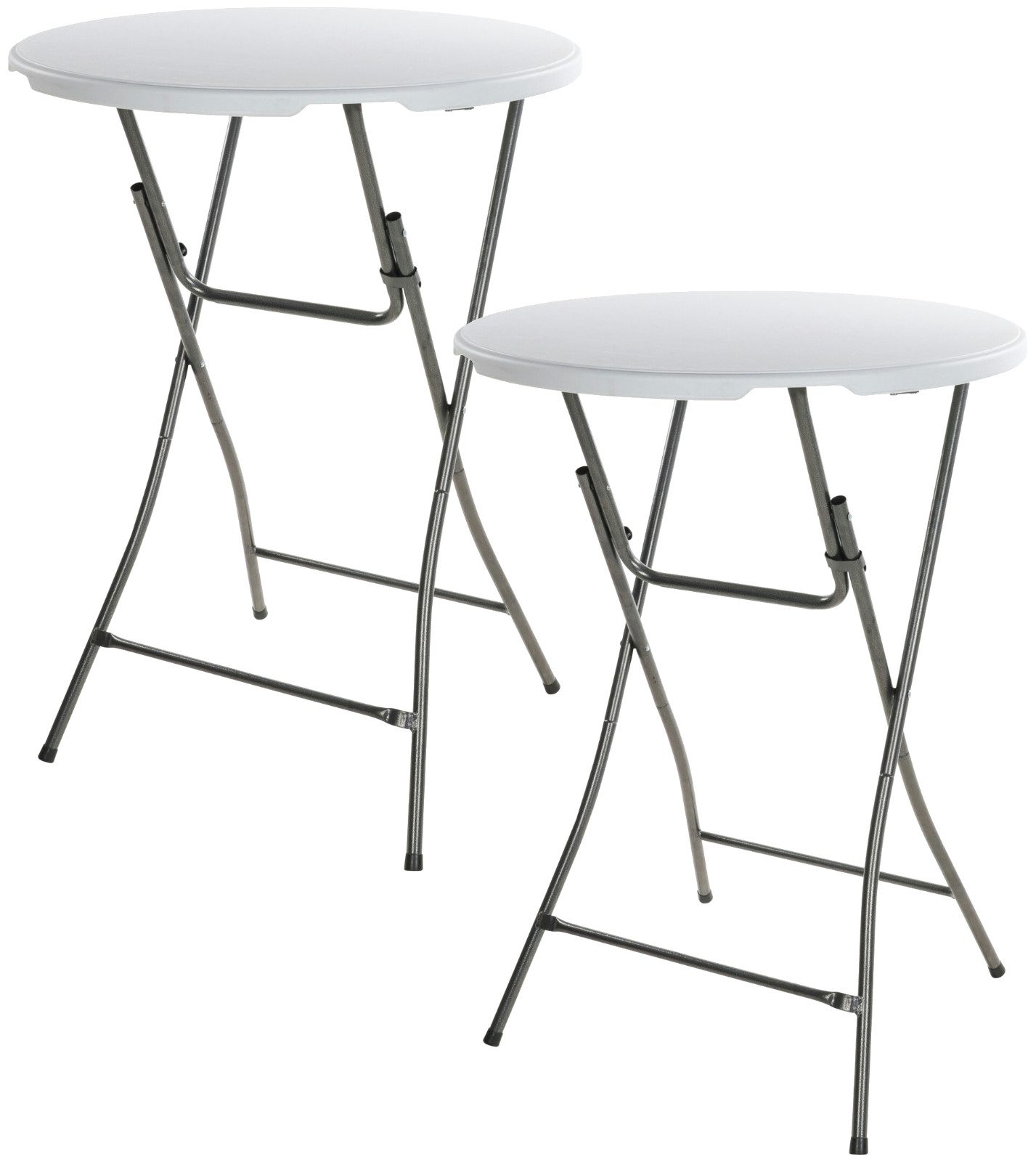 Koopman Stehtisch Bistrotisch Biertisch Ø 80 cm Rund klappbar 1/2/3 er Set (2-St), 2 Stk., Klappbar, Ø 80 cm, Rund, klappbar Kunststoff