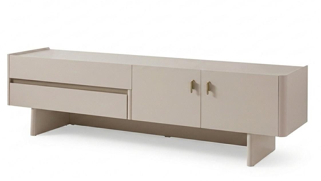 JVmoebel Lowboard TV-Lowboard Modern Beige Schlicht Geräumig Matte Oberfläche Länglich, Made in Europa
