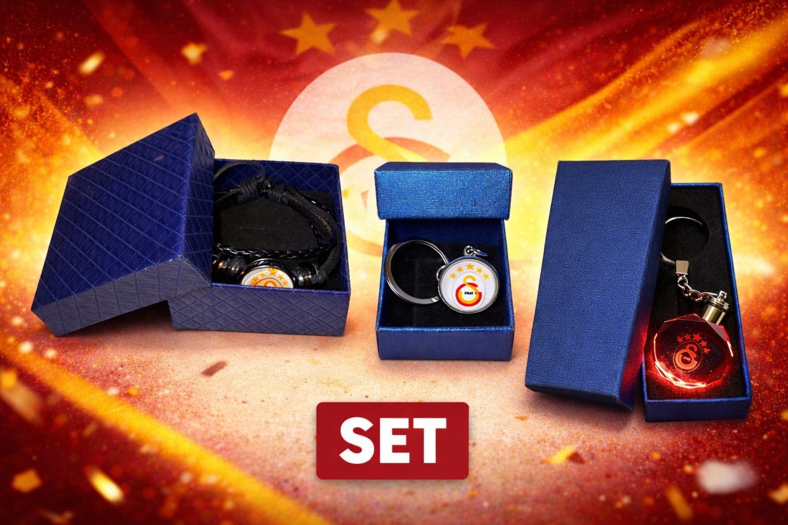 Stelby Schlüsselanhänger mit Gravur Galatasaray Geschenkset 3-teilig – Fana günstig online kaufen