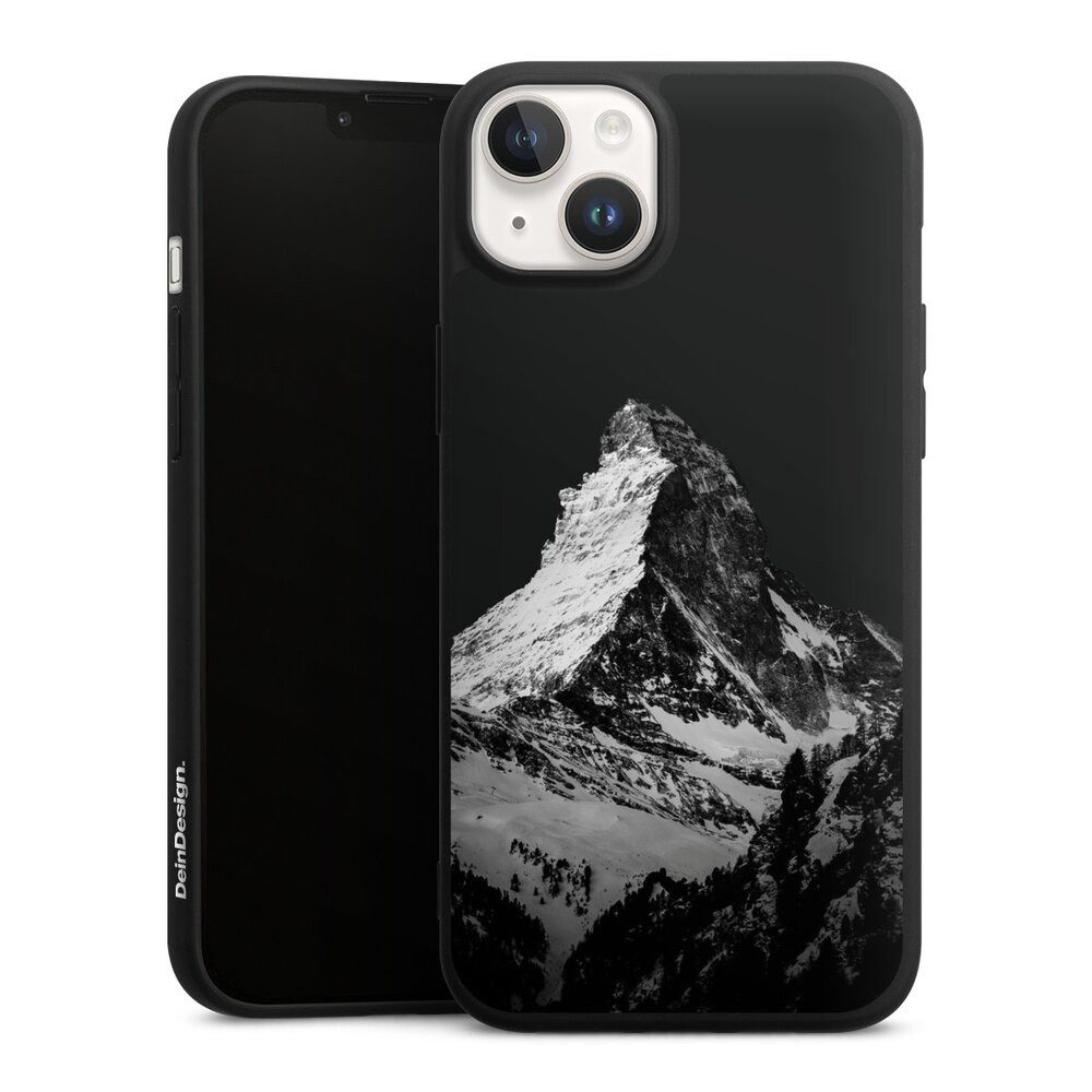 DeinDesign Handyhülle Berg Schnee Alpspitze Snow Capped Mountains Grayscale, Apple iPhone 14 Silikon Hülle Premium Case Handy Schutzhülle