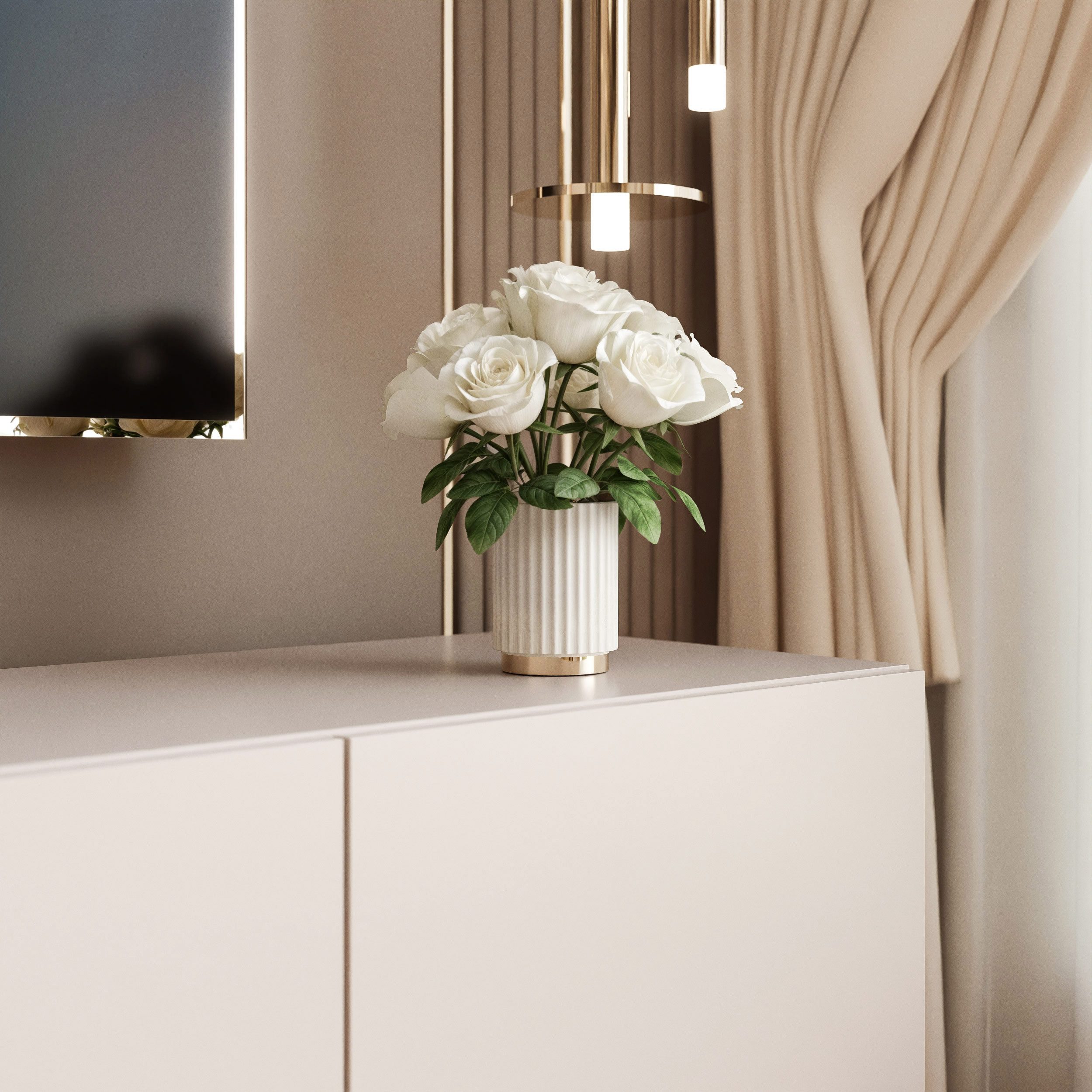 yourhouse24 Lowboard TV ANGEL 200 auf Füßen mit LED-Beleuchtung – Griffloses Design – Bild 5 von 5