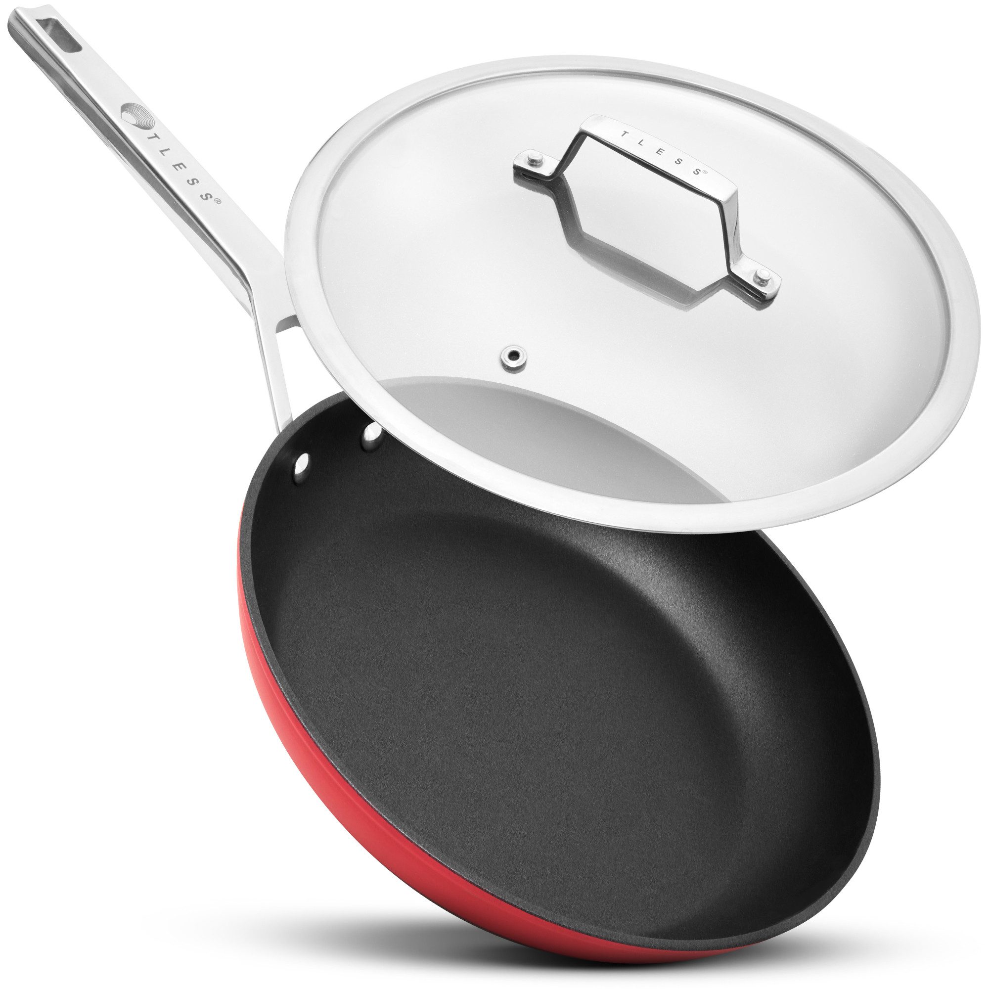 TLESS Bratpfanne mit Deckel backofengeeignet Ø 28 cm, Bratpfanne & Universalpfanne, Aluminium, Induktion