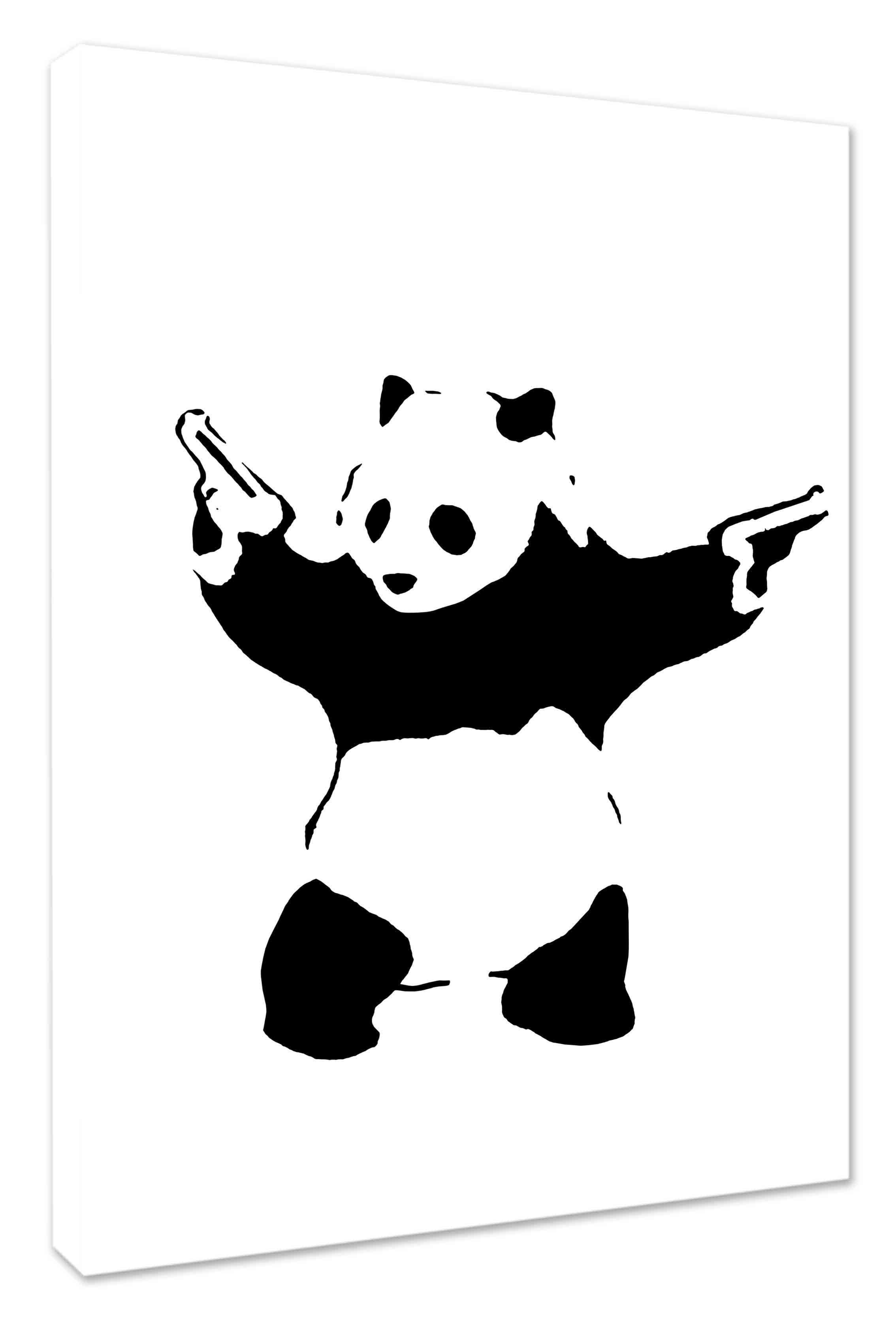 Leinwando Gemälde Leinwandbild Banksy Panda Hoch - Light Wandbild in versch- Größen