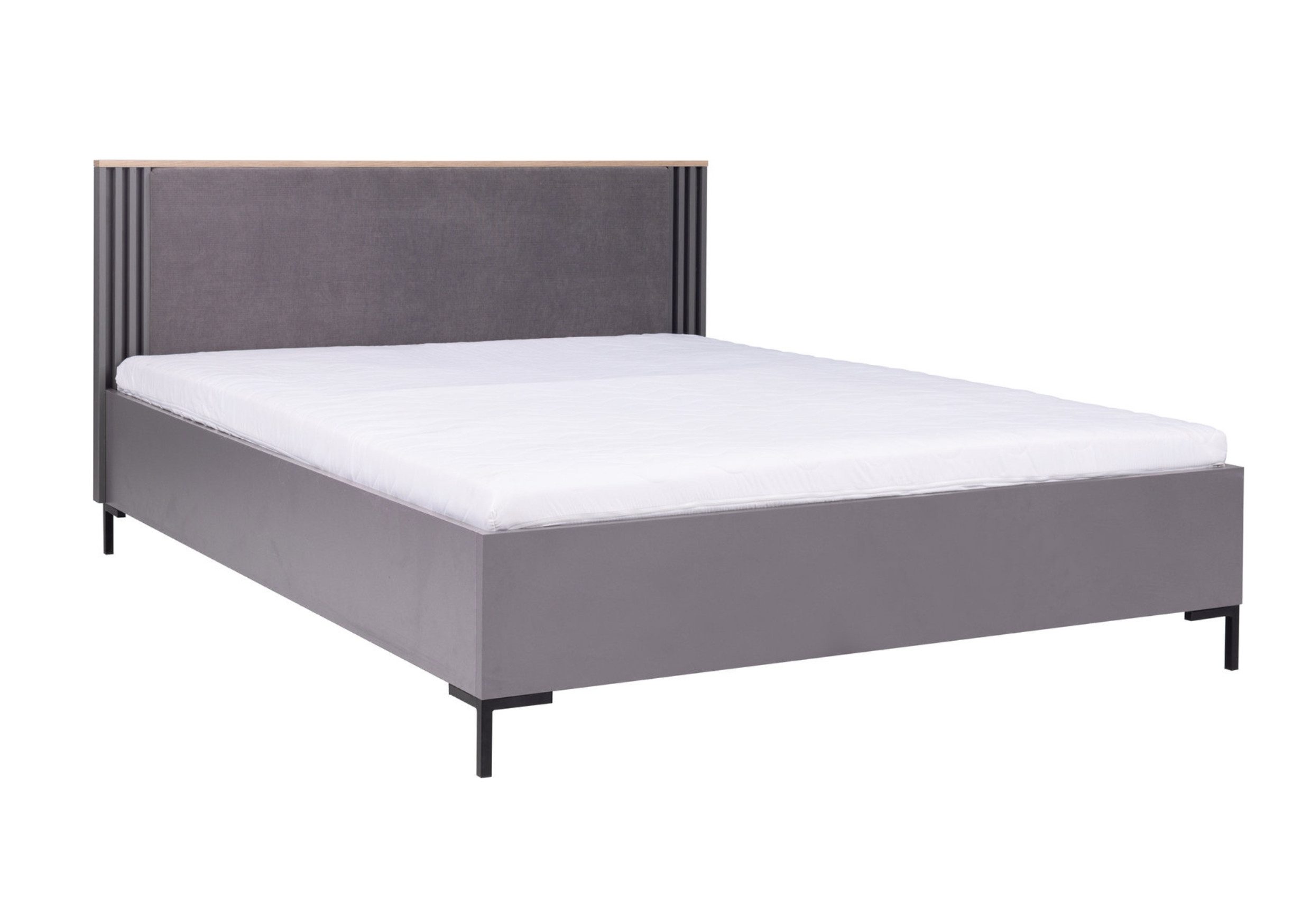 Deine Möbel 24 Polsterbett ALL 19 Ehebett Doppelbett Lamellen 160x200 cm (Set Lamellen Velour Stoff, 2-tlg., Matratze optional), Schlafzimmer aus hochwertiger Laminaplatte