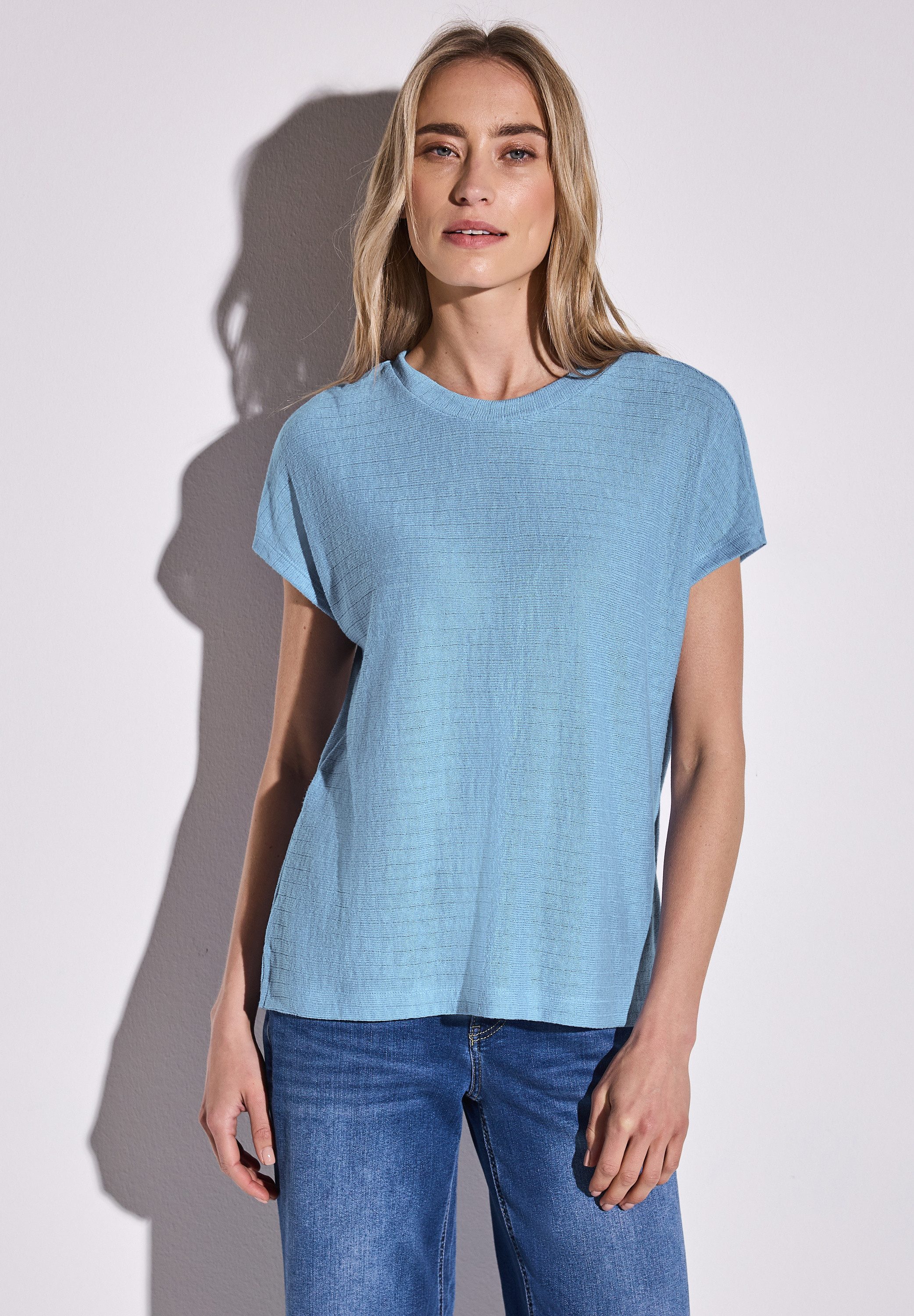 STREET ONE T-Shirt aus softem Materialmix günstig online kaufen