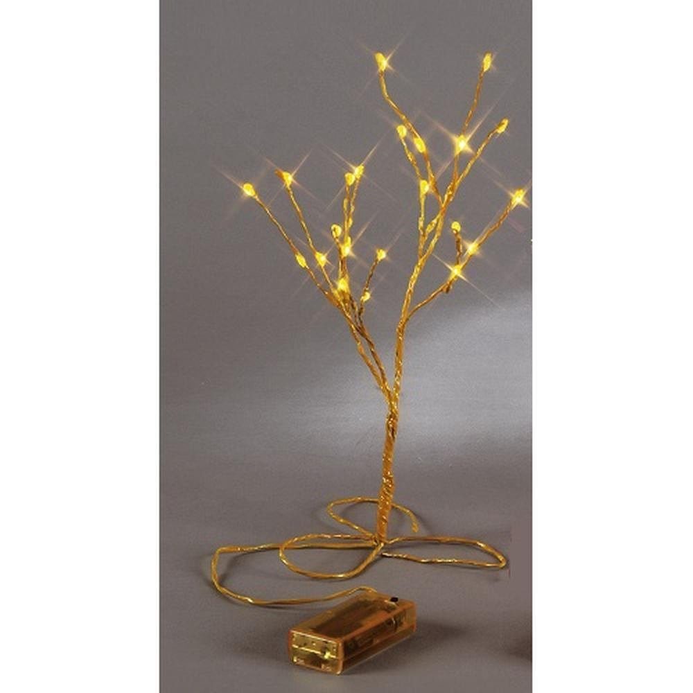 STAR TRADING LED-Leuchtzweig 725-50 LED Minitree 30x15 cm gelb Batteriebetrieb