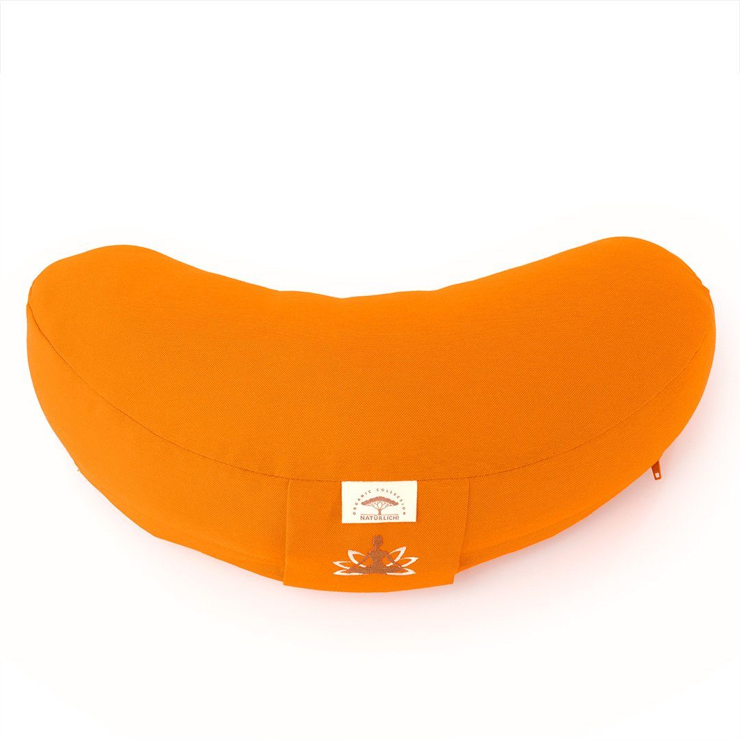 SEI Design Yogakissen Meditationskissen Yogakissen Halbmond mit Buchweizenschalen Füllung, gesticktes Motiv